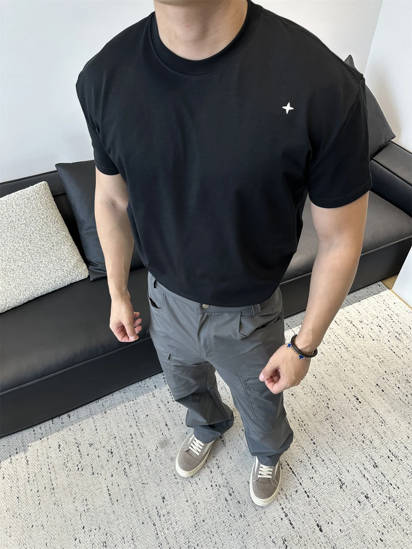 FODH方哥◆『星标主线系列!』北极星刺绣极简风短袖基础休闲T恤240克