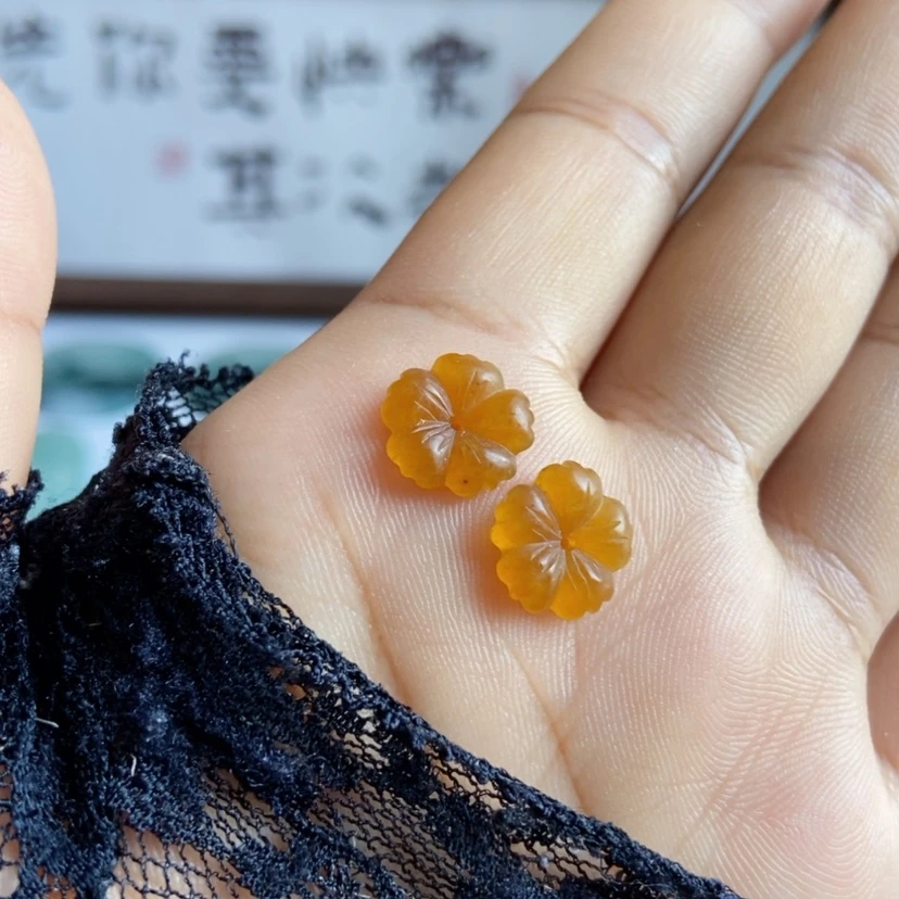 【闪购商品】未镶嵌定制翡翠花花耳钉