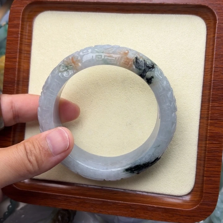 翡翠未镶嵌手镯60圈方镯206