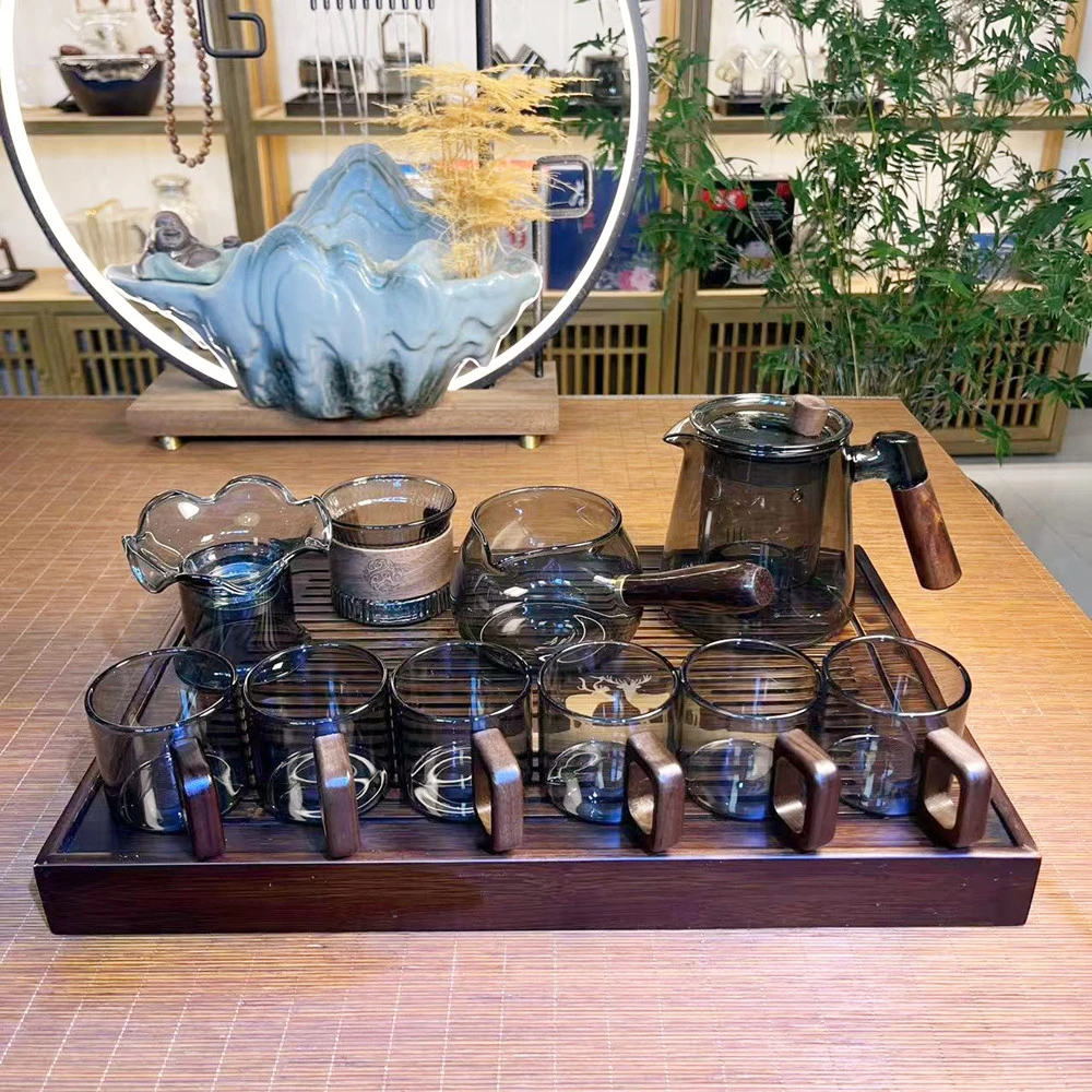 耐热玻璃泡茶壶茶具套装静心壶公道杯茶漏高档茶杯带茶盘整套茶具