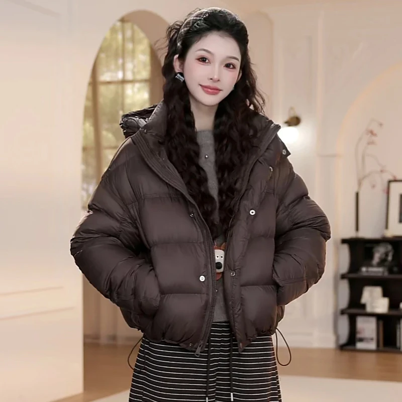 连帽连帽保暖棉服女冬季新款长袖保暖面包服外套今年流行冬季穿搭