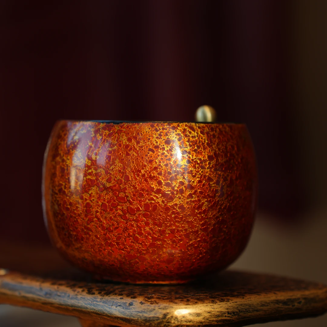 雲廬甄选 大漆建水茶渣缸收工大漆带盖电木家用桌面高端干泡茶具