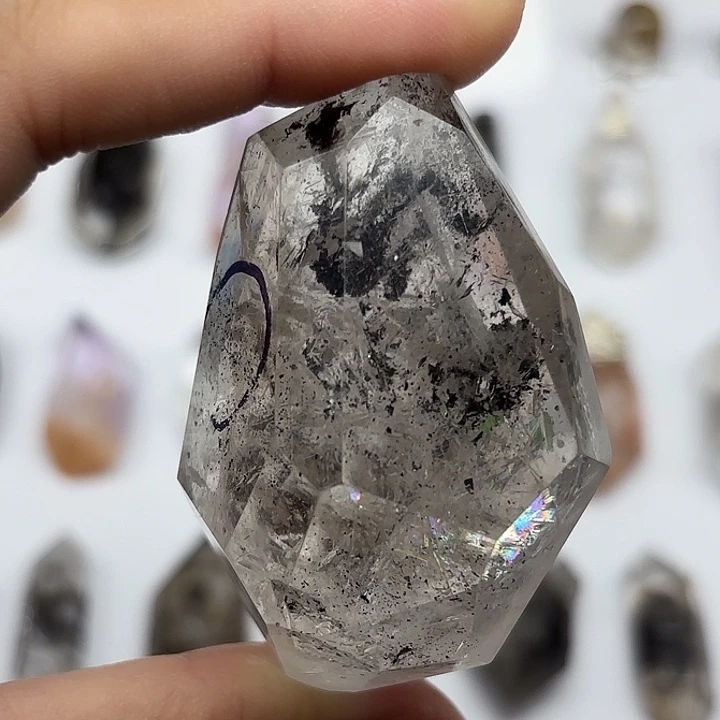 颈饰水晶未镶嵌水胆彩虹闪灵钻手握/摆件60mm+