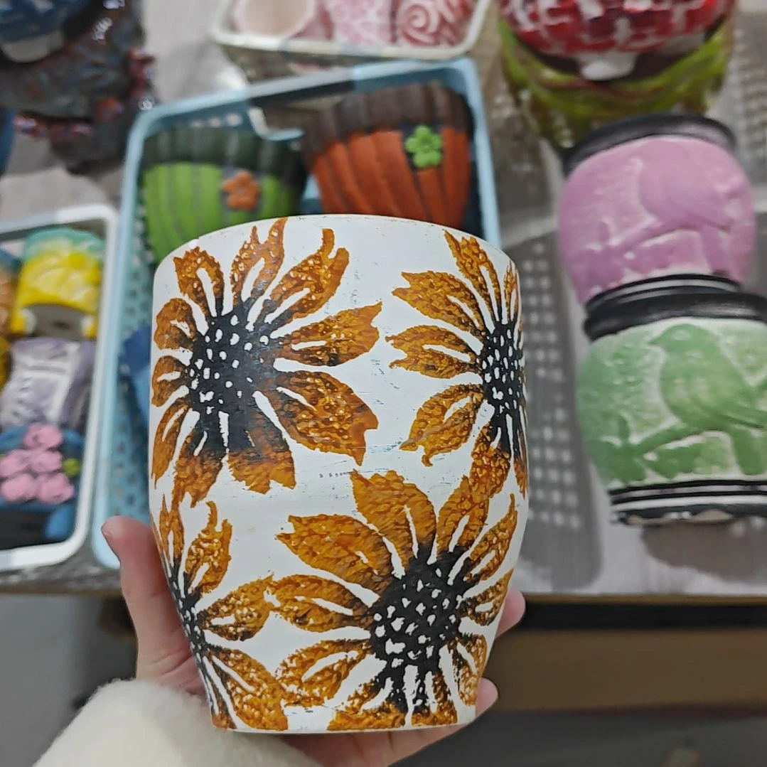 陶吸水透气的白陶花盆凑满12发货