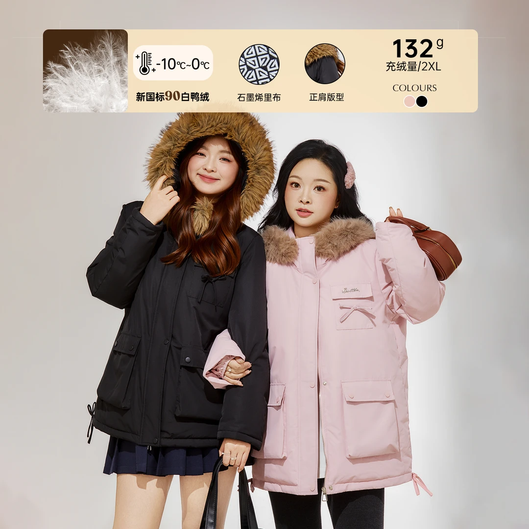 【冬季新款】DM100正肩三防连帽保暖加厚秋冬羽绒服派克服2158YF