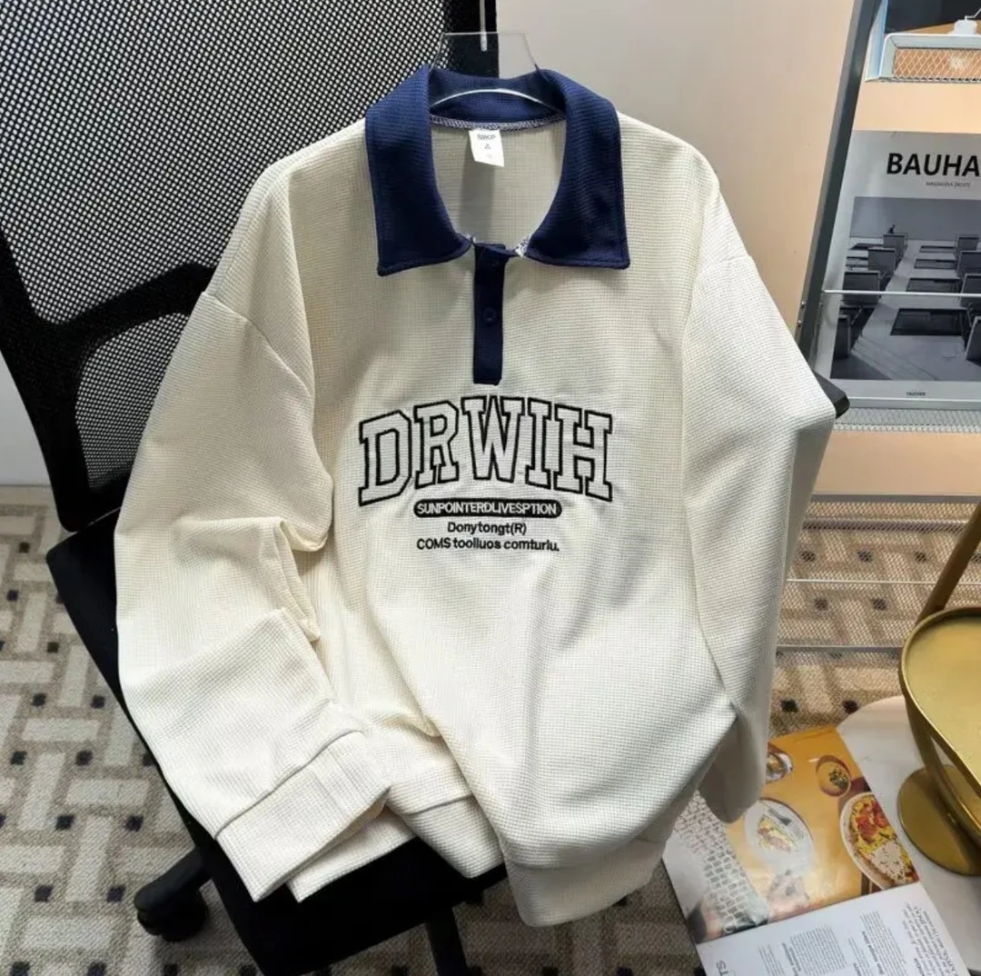 春季新款字母刺绣POLO卫衣3093