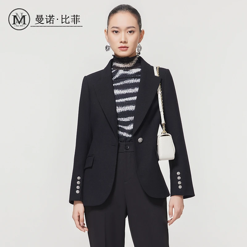 【小朱专享】冬季高级感修身显瘦西装外套上衣MEBG141003