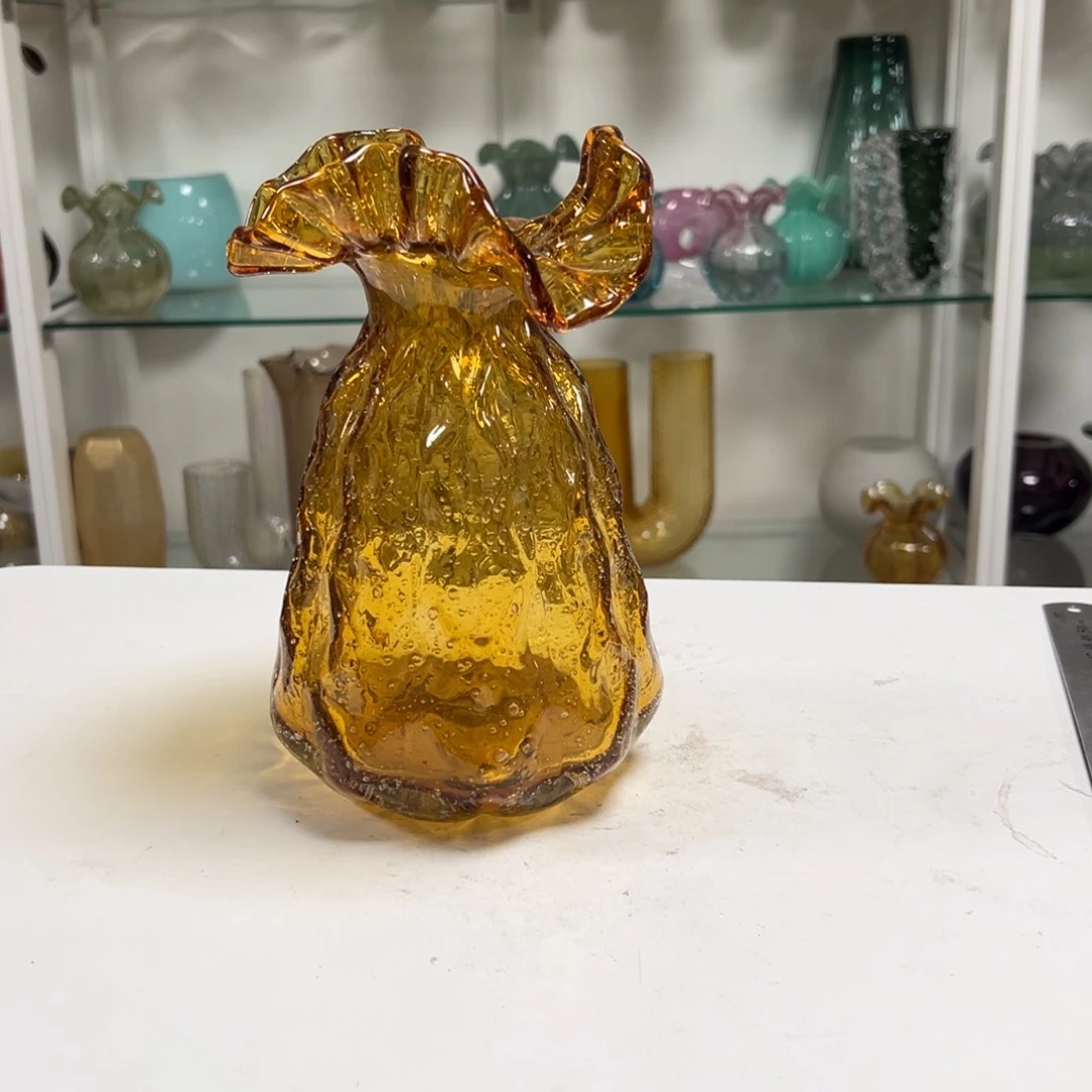 琥珀气泡钱袋子花瓶高度23