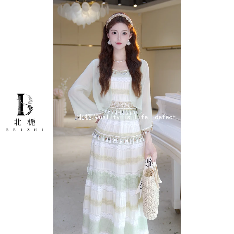 【北栀】【异域恋曲】海边度假气质连衣裙814377+814378