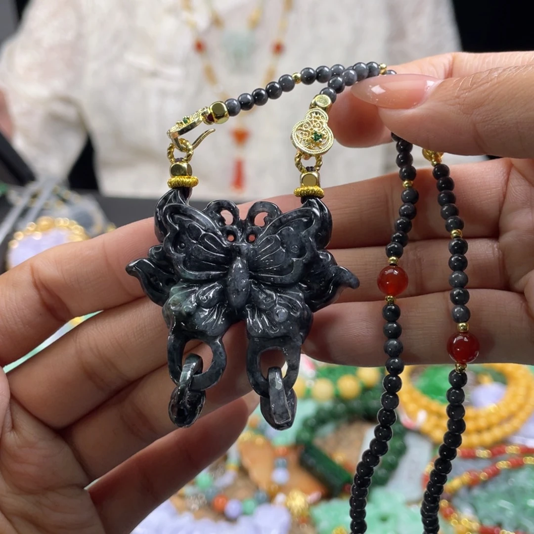 翡翠未镶嵌颈饰代编织