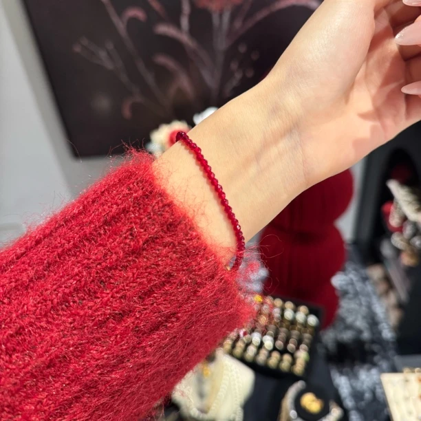 铜合金手链 高定重工款百搭新年红手链（20cm内）