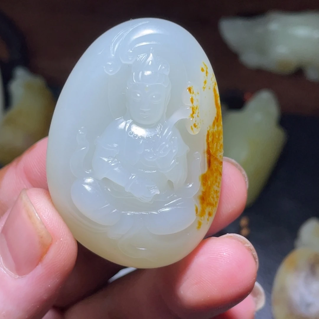 和田玉（白玉）未镶嵌玉牌端*杰