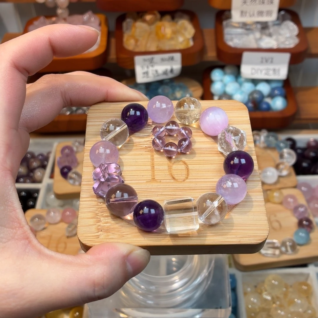 ****然紫晶珠宝半成品银S925镶嵌