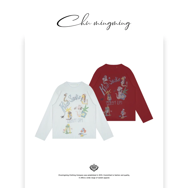 【CHU/2024SSNEW】原创设计小蛇彩绘T恤ZP24
