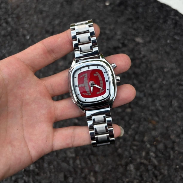 HNK正品千禧年vintage方块数字显示动态手表潮流轻奢防水男款腕表