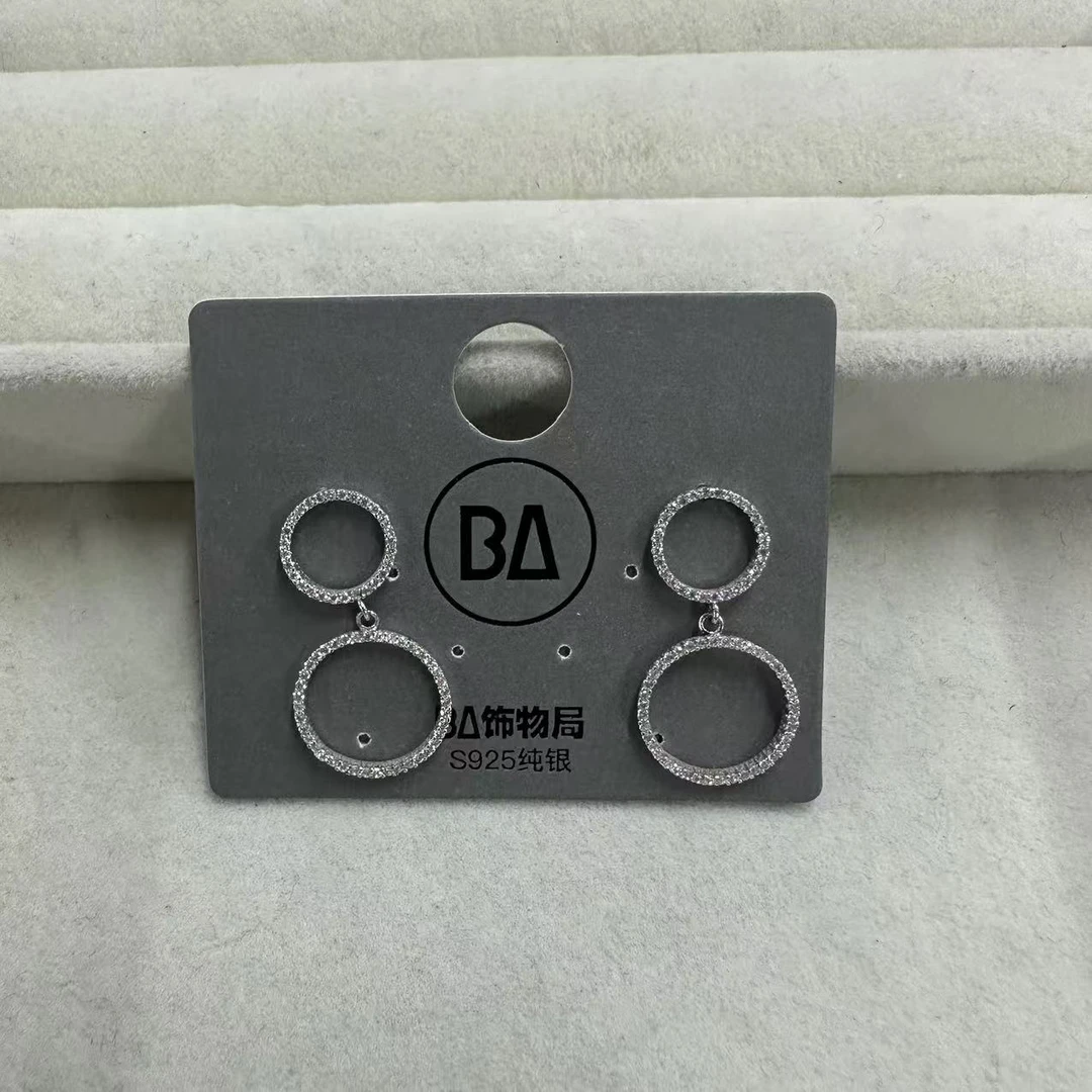 925银合成锆石耳饰 时尚百搭耳圈耳钉 1113
