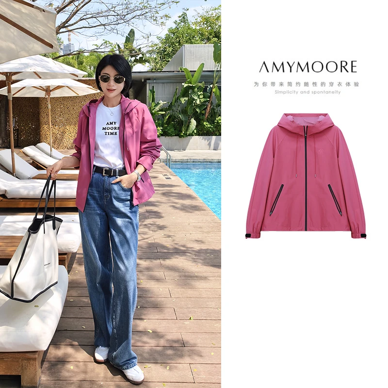 AMYMOORE艾莫尔2025年春季女装户外外套防风防晒休闲户外411703