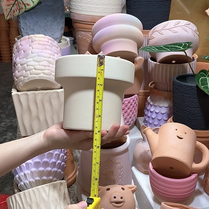 15×13白陶束腰盆 粗陶1个