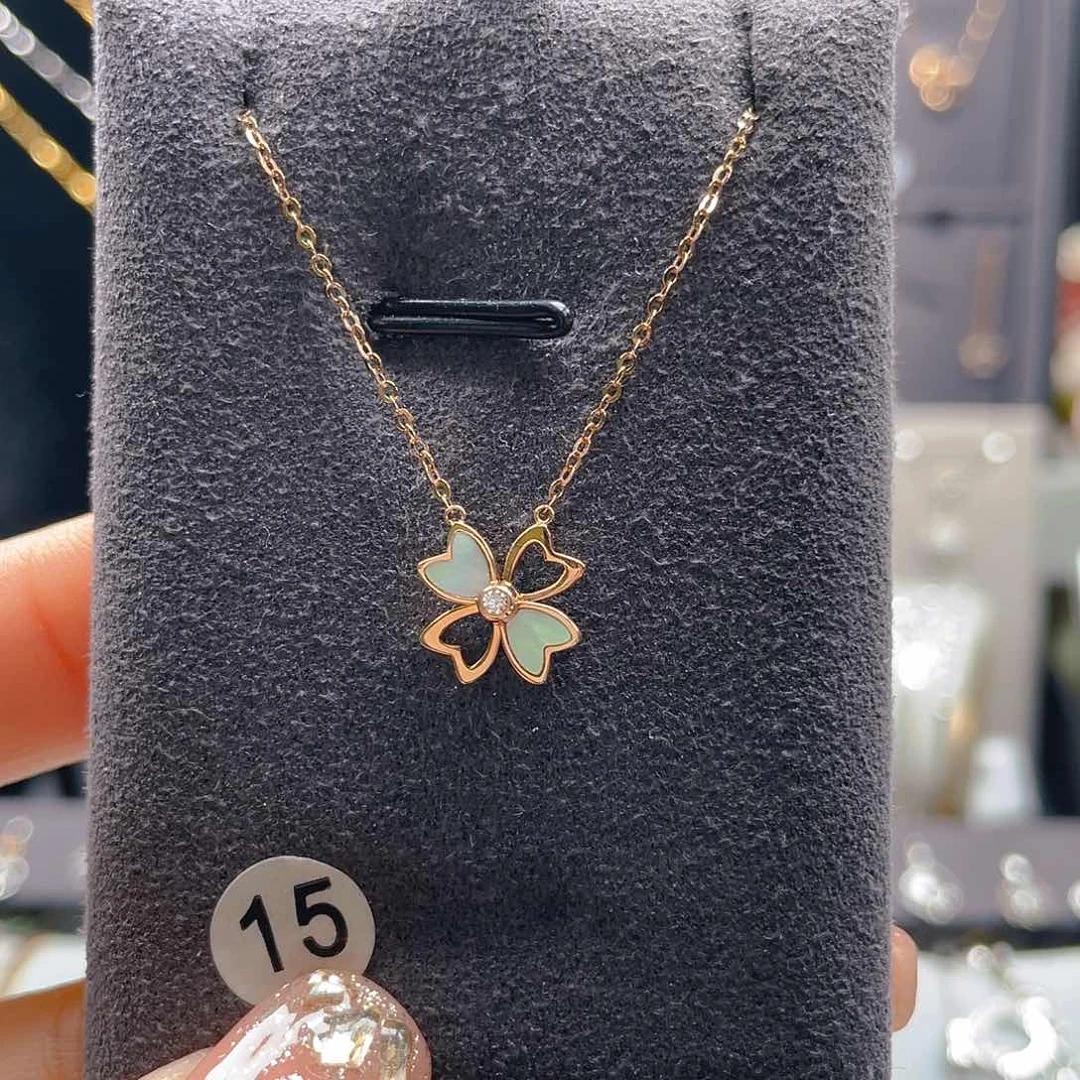 钻石项链18K金镶嵌田*套链