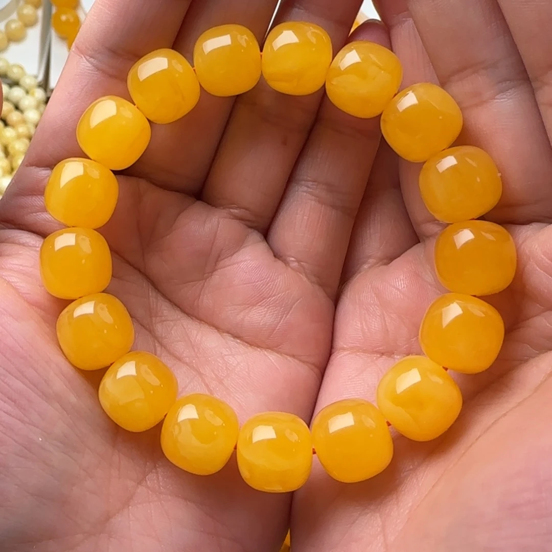 琥珀未镶嵌手链焦皮同料老型浓蜡13