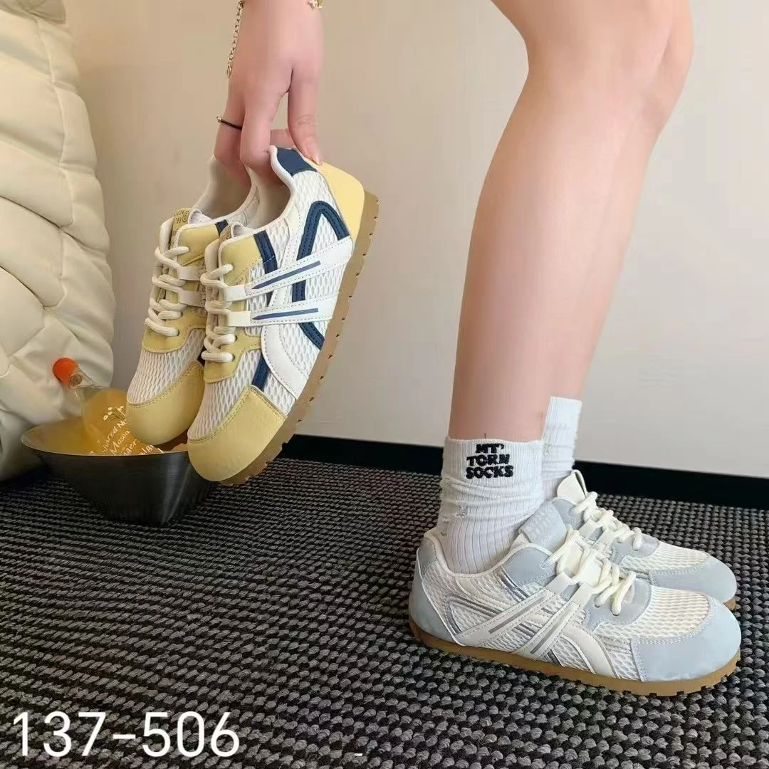 137-506彩色德训阿甘网鞋平底板鞋春夏季新款低帮平底休闲女鞋