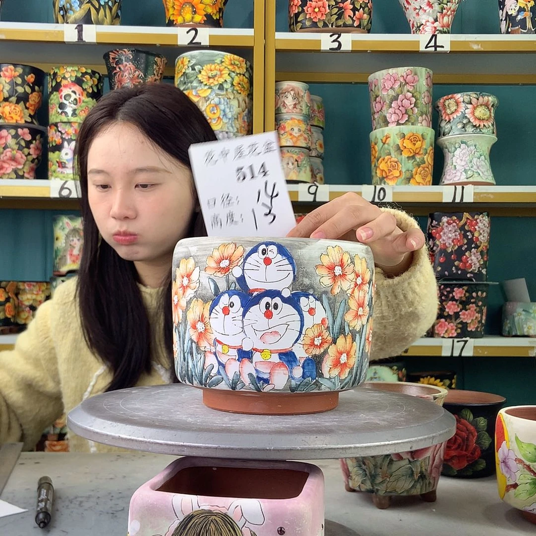 陶景德镇手工花盆514