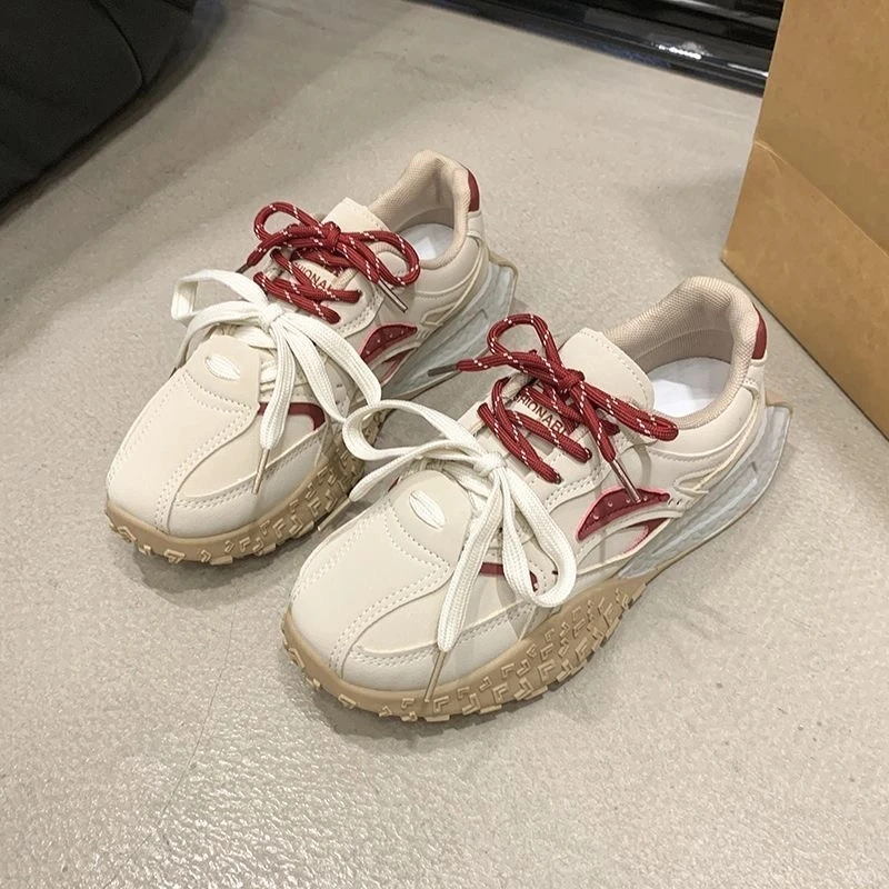 （万达撤柜）韩系复古小众德训阿甘鞋女2025春秋爆款百搭厚底内增高