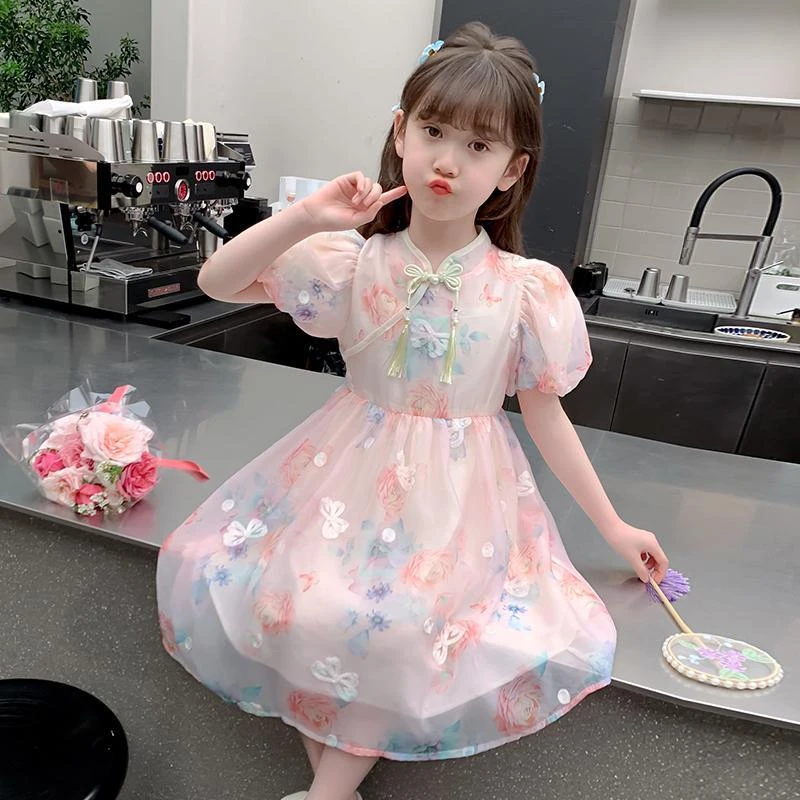 女童夏季连衣裙2025新款儿童夏款网红洋气公主裙夏装女孩时髦裙子