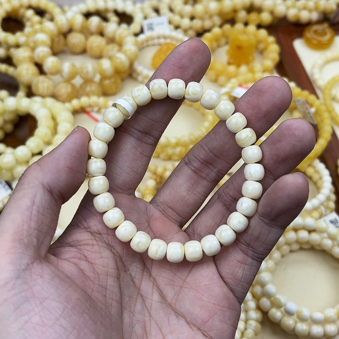 未镶嵌蜜蜡手串白蜡8mm