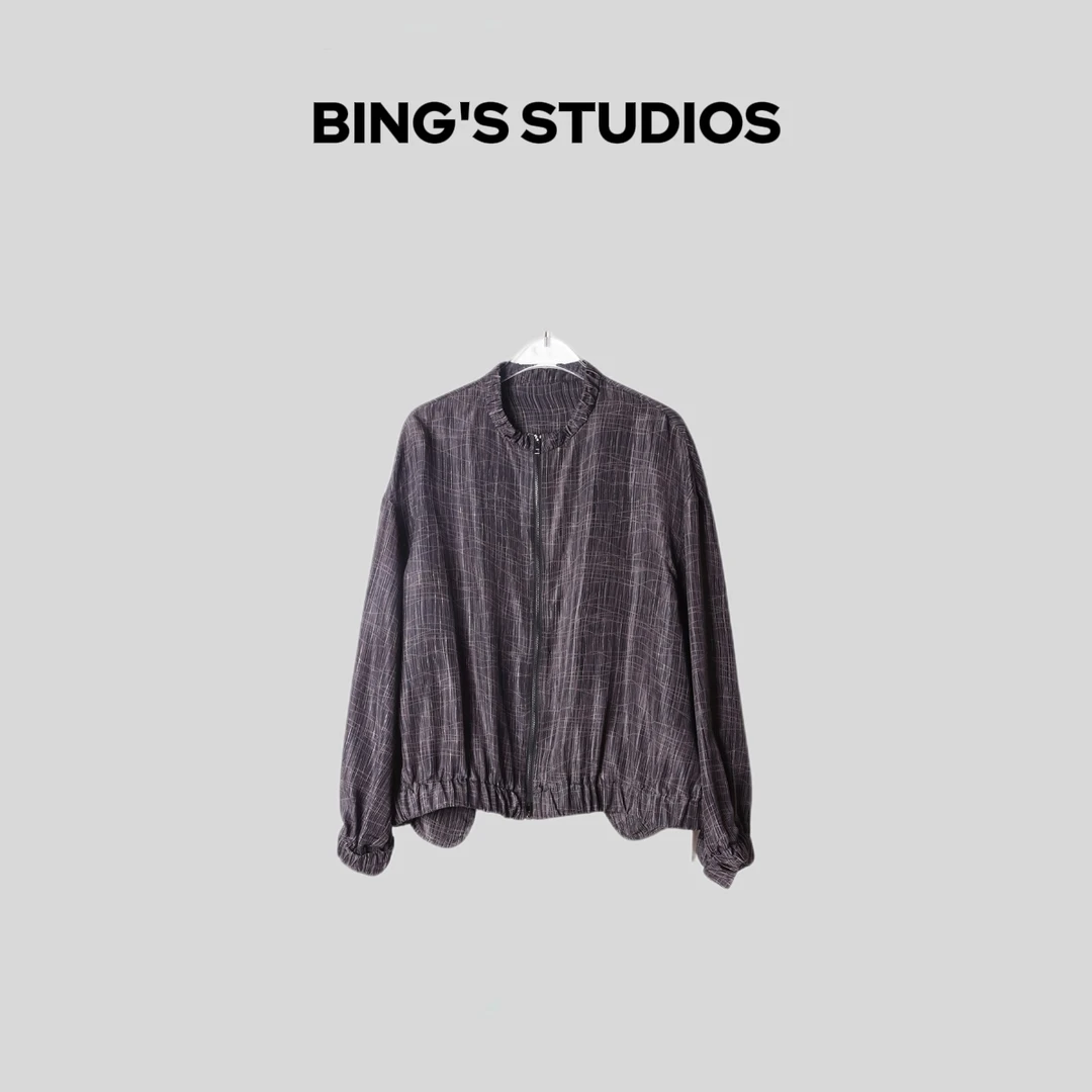 Bing Studios｜夏季高级时尚真丝条纹短款外套W2116