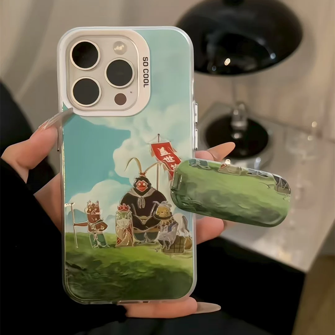 浪浪山小妖怪磨砂彩银手机壳适用苹果16华为p70oppo小米15vivo