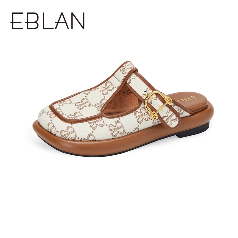 EBLAN/伊伴春季商场新款潮流懒人外穿包头乐福穆勒鞋B22241605