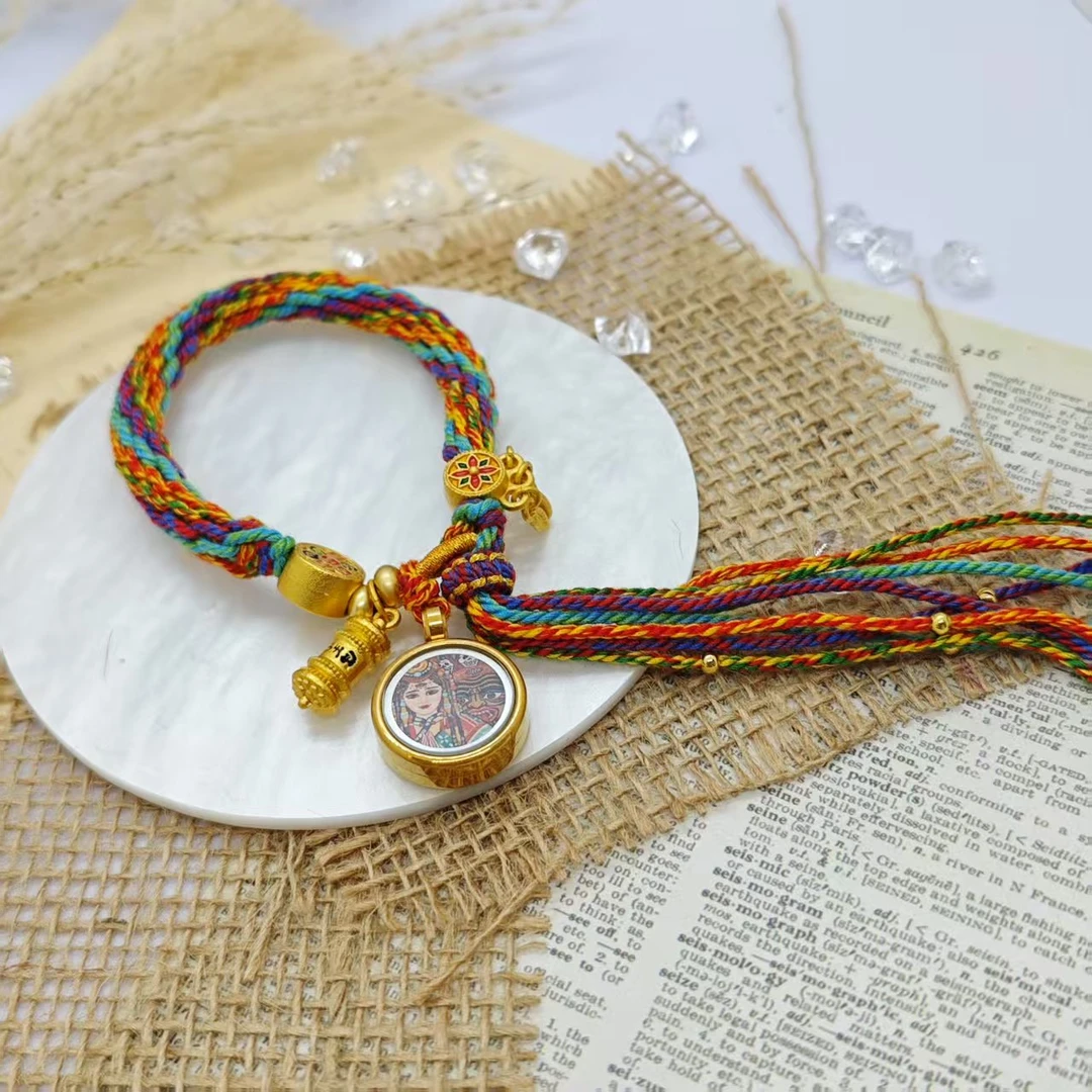 非金属布艺手链 《前世女财》五彩编绳卡卡手链(多样发其一) DL2223