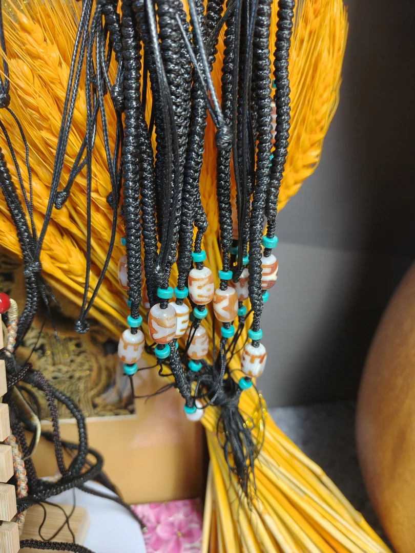 非金属棉绳项链 藏式手工编绳虎牙天珠锁骨链多样底色可选