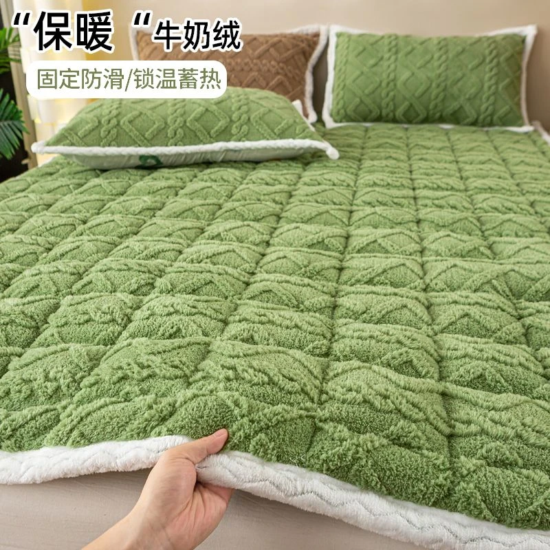冬季保暖塔芙绒床垫软垫加绒垫毯被褥子牛奶绒床盖学