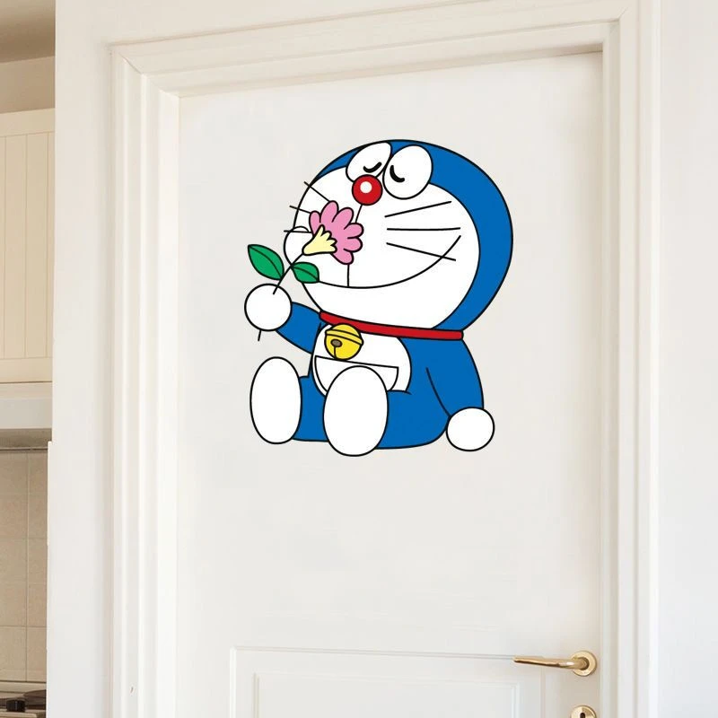 哆啦a梦贴纸卡通网红门贴墙面遮丑补洞儿童房间布置装饰贴画自粘