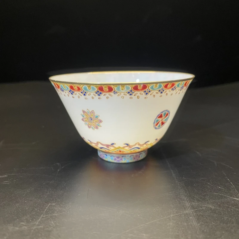 1.2/N100300/01135/粉彩描金皮球花花神薄胎杯/口径8.2/高5/100cc