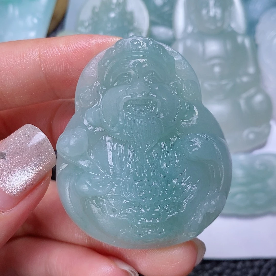 定制翡翠未镶嵌毛货付款后确认抛光