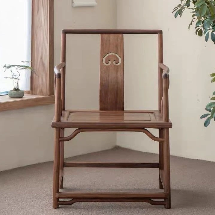 新中式实木圈椅黑胡桃木圈椅围椅茶椅子主人椅官帽椅太师椅三件套