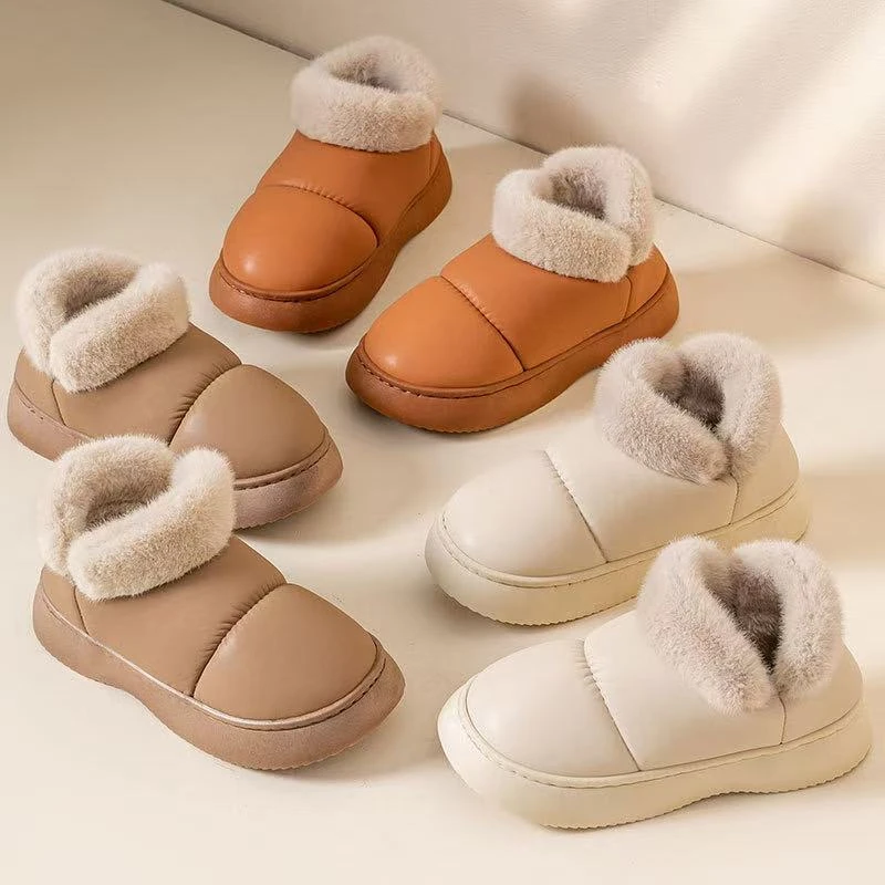 雪地靴女士毛绒休闲居家室内加绒保暖外穿棉鞋 到手1双  G10