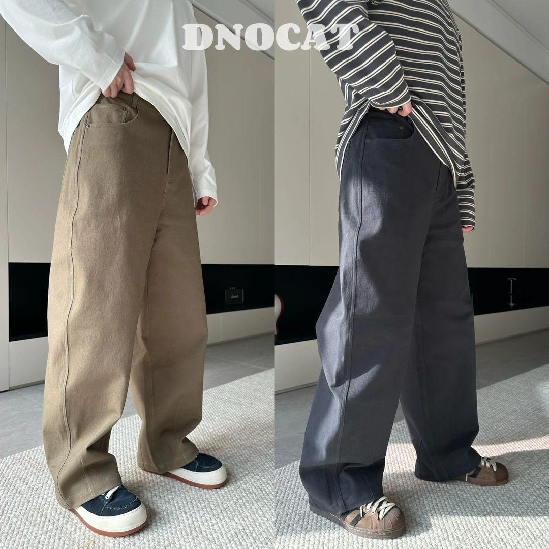 DNOCAT【重工廓形】宽松阔腿弯刀版型微弹工装长裤休闲裤