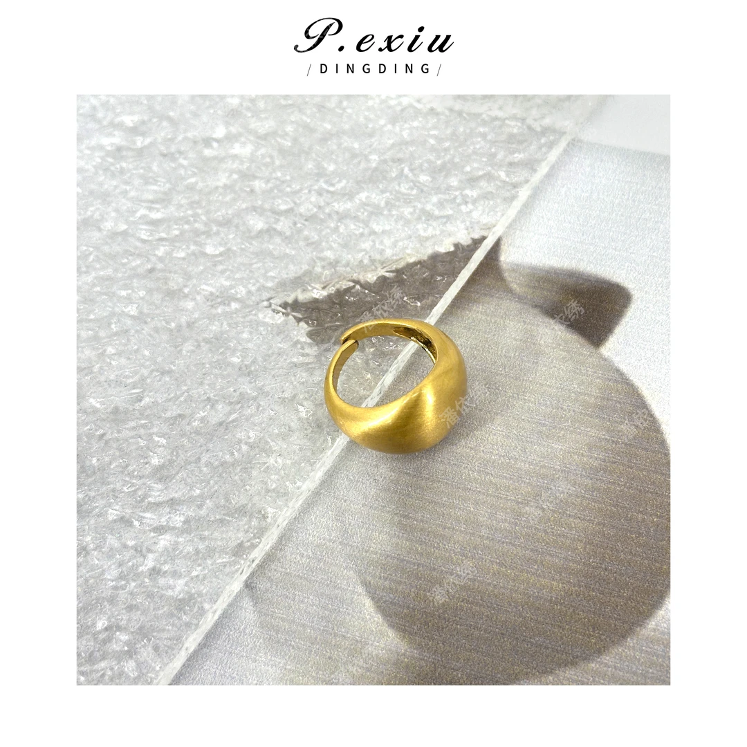 铜合金戒指 拉丝戒指食指小众设计高级感个性冷淡风