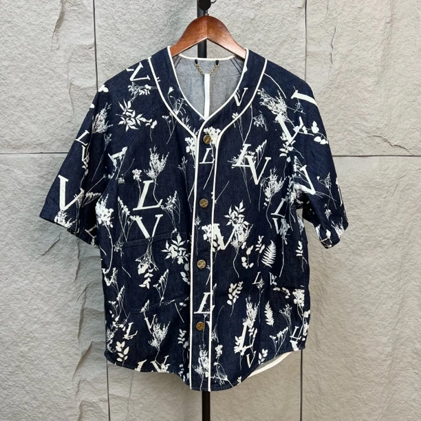 99新 LouisVuitton/路易威登 满印麦穗牛仔棒球短袖 M码 ys001762