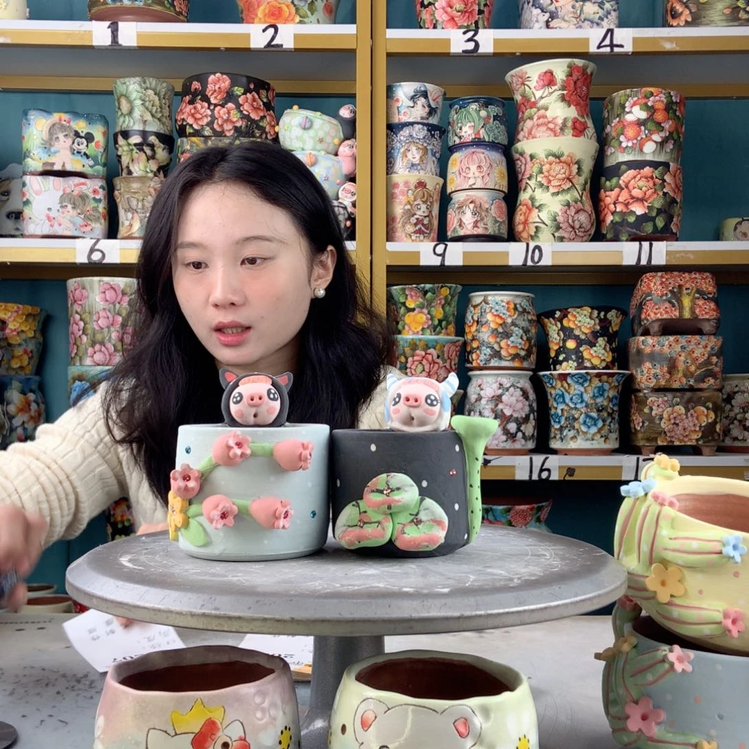 陶景德镇手工花盆207