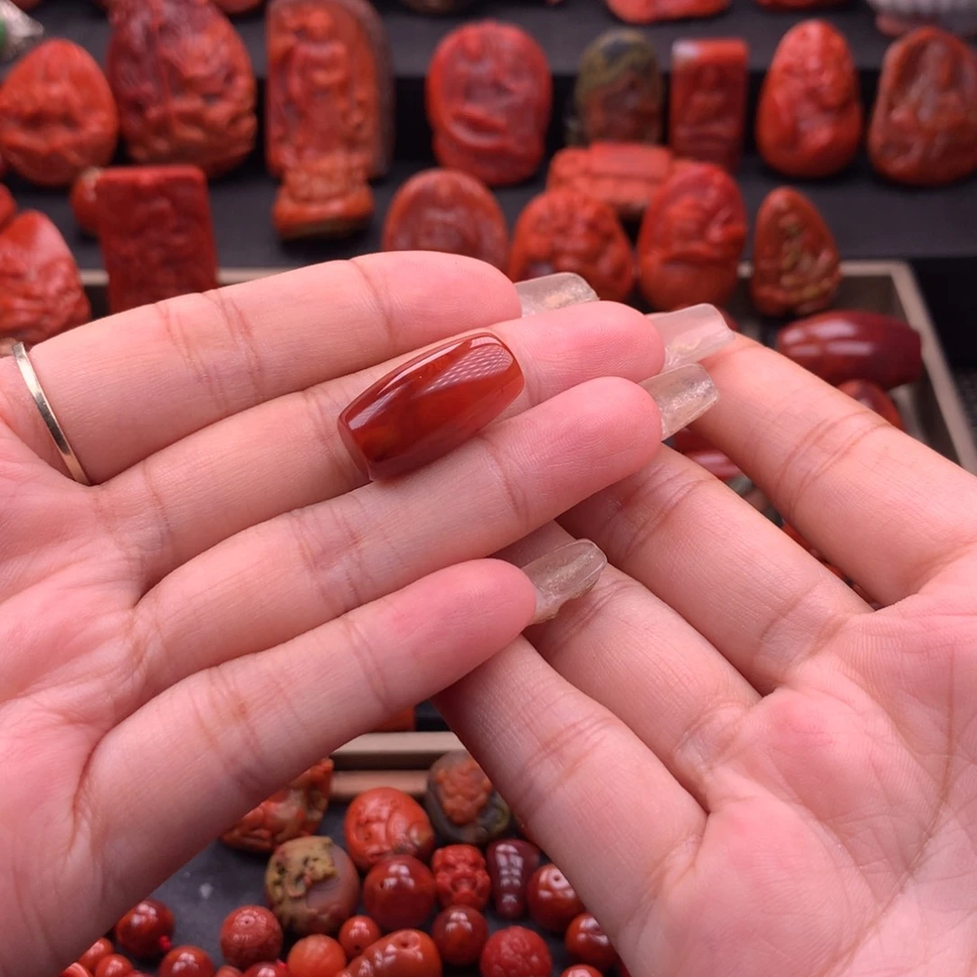 南红玛瑙南红川料筒珠11.8mm未镶嵌