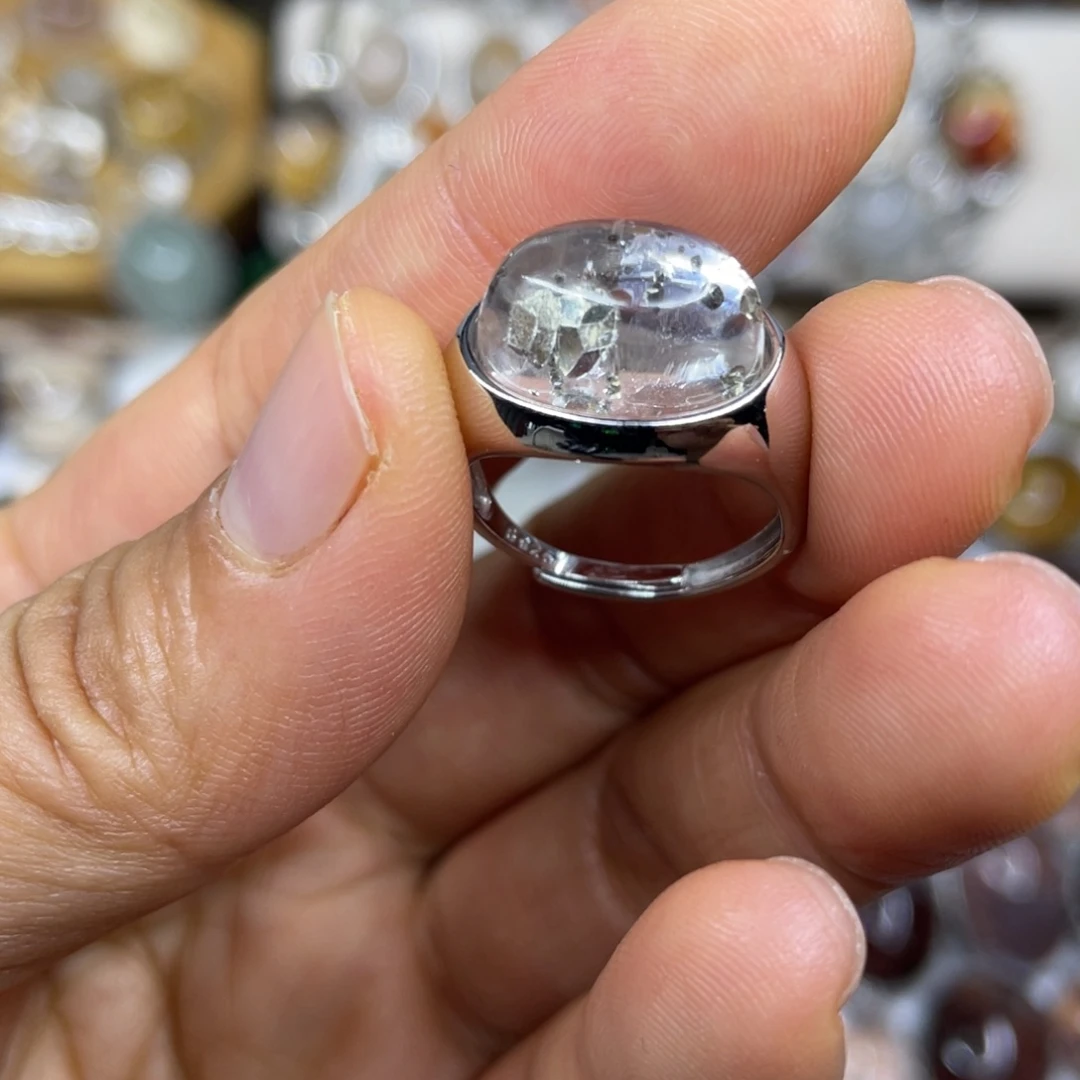 【闪购商品】银S925镶嵌珠宝半成品水晶戒指
