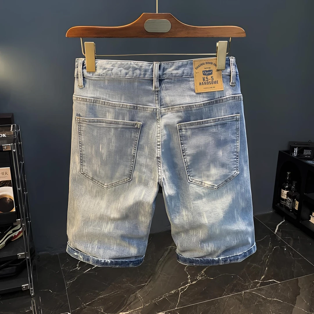 Cebrodz夏季薄款短裤男潮流直筒五分牛仔裤水洗休闲男士外穿中裤