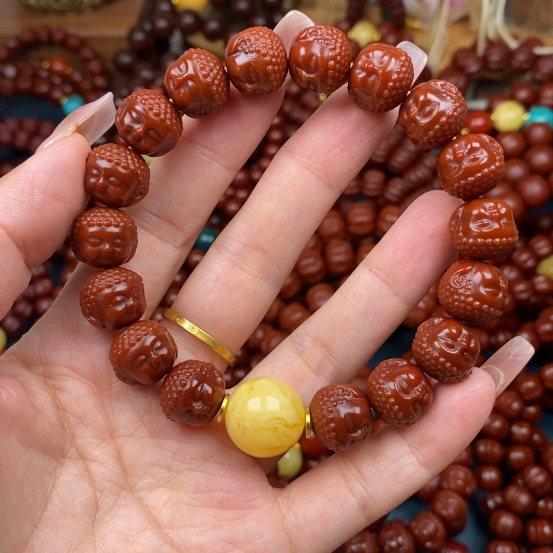 猴头核桃手串宝宝佛加蜡