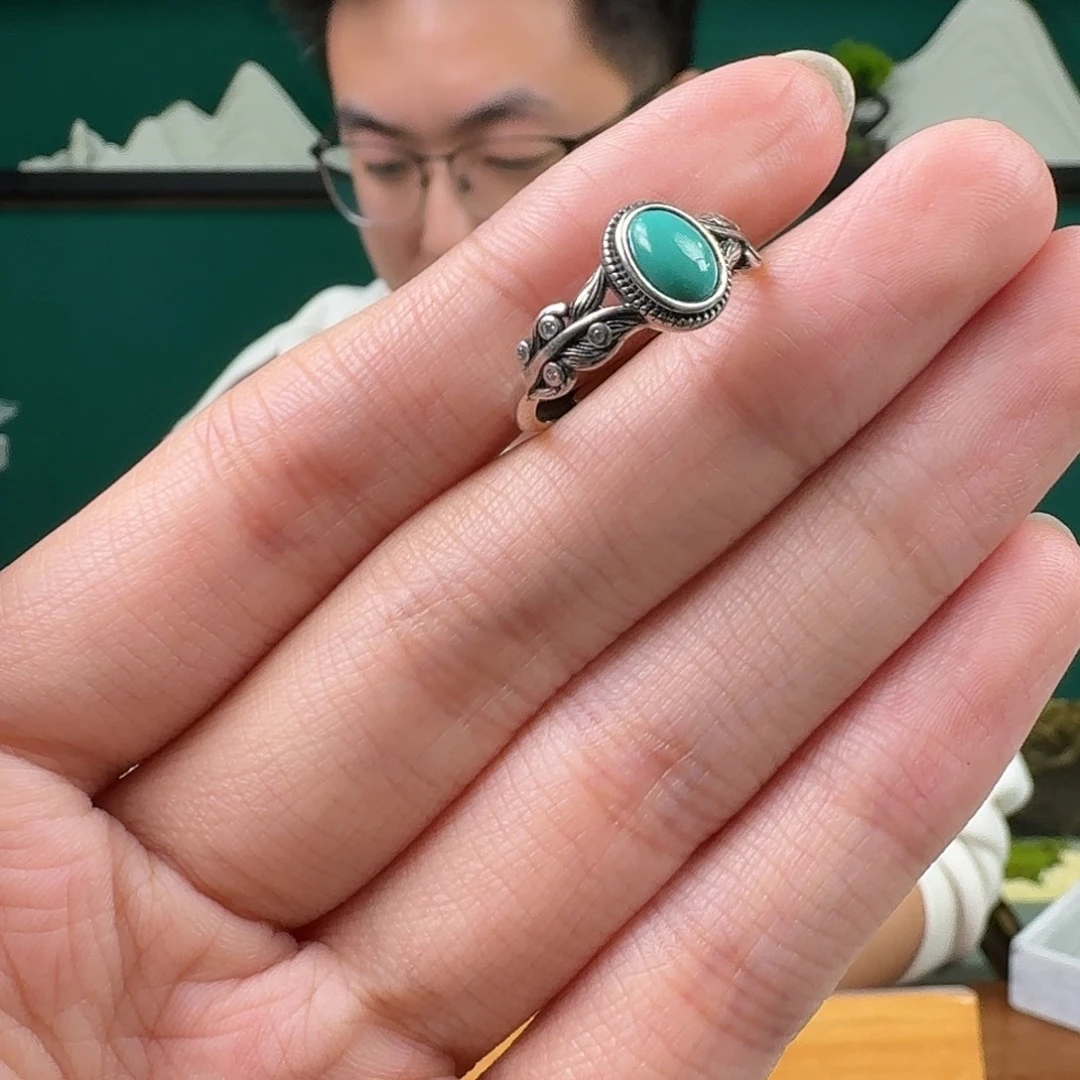 绿松石银S925镶嵌珠宝奇石41