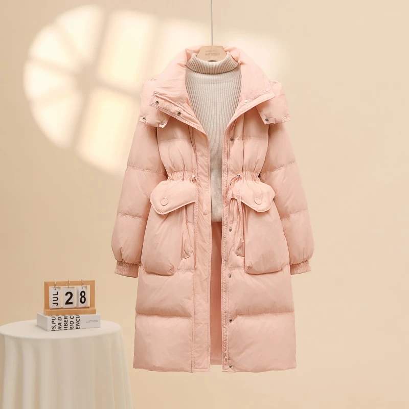 羽绒服女中长款2025年冬季新款韩版大口袋外套潮